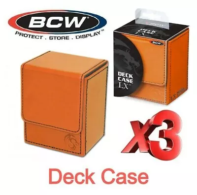 X3 High Quality BCW Deck ORANGE Case LX 80 Gaming Cards Storage/Transport Holder • $44.90