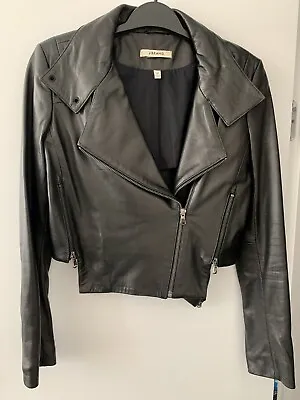 J Brand Lamb Leather Black Biker Jacket XS - In Excellent Condition • $259