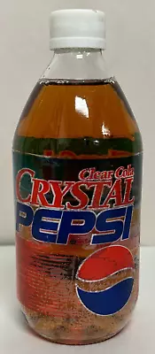 UNOPENED Crystal Pepsi - Vintage 16 Oz Glass Bottle Soda - 1990's - Sealed - • $70