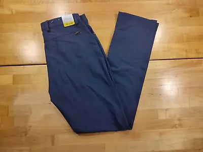 Men's Greg Norman Signature 4-Way Stretch 5 Pocket Travel Pant 32Wx34L Blue • $18.89