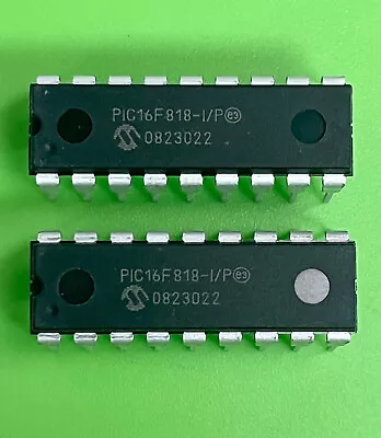 2pcs PIC16F818-I/P 8-bit Microcontroller 18PDIP. • £5.75