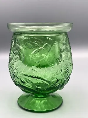 'Set Of 2' Vintage Green Shrimp Cocktail Pedestal Serving Glasses W/Inserts • $34.57