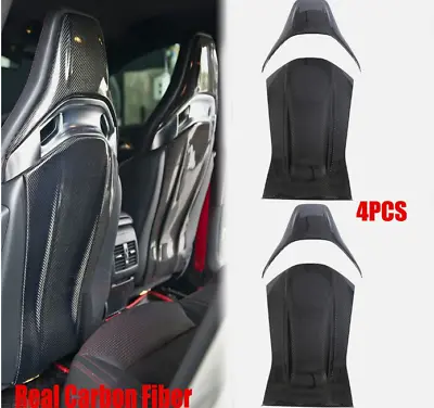 Real Carbon Fiber Seat Back Cover 2Pcs For Benz A45 CLA45 GLA45 C63 C43 E63 AMG • $197