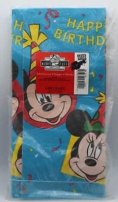 Disney Mickey Mouse Party Table Cover/Tablecloth Happy Birthday 54” X 89 1/4  • $9.99