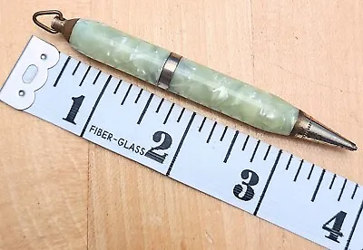 CRACKED ICE Green CELLULOID Plastic VINTAGE 4  MINI MECHANICAL LEAD PENCIL • $24.95