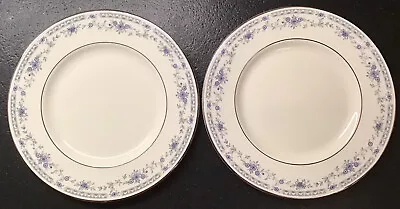 Set Of 2 Minton  Bellemeade Pattern Silver Rim 8” Salad Plates • $15.95