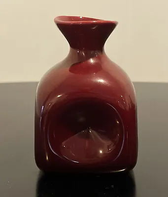 $180 • Buy Vintage Zsolnay Hungary Pottery Pinched Vase Oxblood Glaze Rare