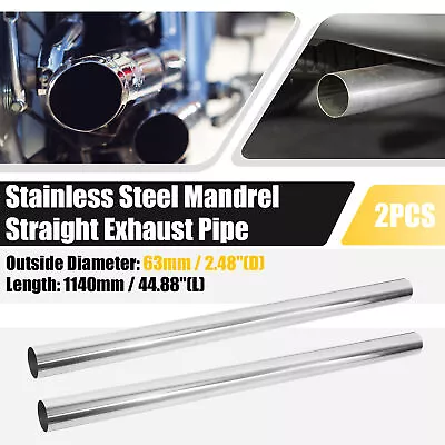2 Pcs Straight 2.5  OD 45  Length DIY Custom Mandrel Exhaust Pipes Tube Pipes • $40.99