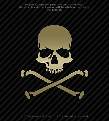 Skull And Crossbones Jolly Roger Vinyl Decal Sticker Pirate Warning Yeti IPad • $3.99