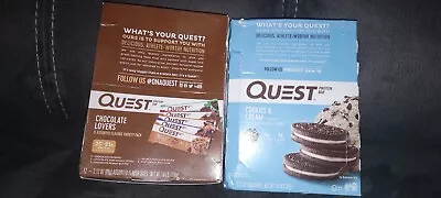 Lot Of 2 Boxes Quest Protein Bars 24 Bars Chocolate Lovers & Cookies & Cream • $34