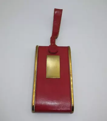 VINTAGE ANTIQUE RED LEATHER MINAUDIERE COMPACT PURSE By WADSWORTH U.S.A. • $100