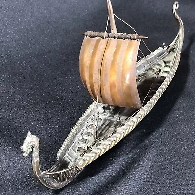 Dated And Hallmarked 1949 Vintage Cast Bronze Viking Ship Edward Aagaard • $250