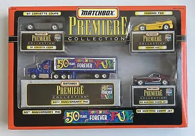 Matchbox Premiere Collection Ferrari F50/mustang Cobra Jet/corvette/50 Yr Rig • $68.88