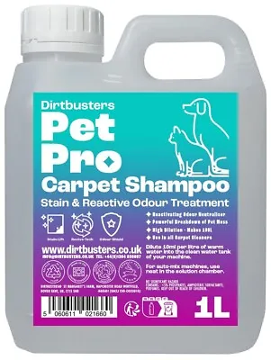 Pet Pro Carpet Shampoo Upholstery Cleaner Solution Pet Stains & Odours (1L) • £9.99