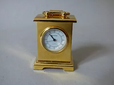 Small Gold Metal Imperial Mantel Piece Shelf Carraige Clock F.w.o. Free Uk P+p • £16.57