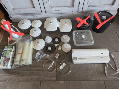 $85 • Buy Huge Lot FOOD SAVER Vacuum Sealer + Handheld & Containers + Bags