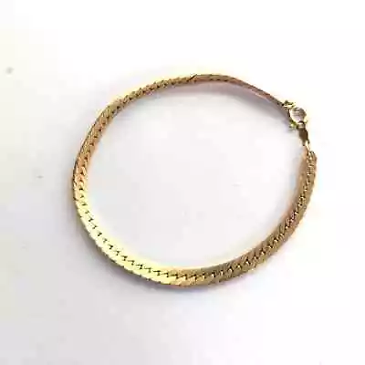 Vintage Estate 14K Gold Filled 4mm Classic Herringbone Chain Bracelet • $49.99