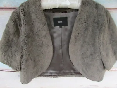 Mink Brown Faux Fur Jacket Shrug M 10/12 By COAST £50 Worn Once Briefly • $18.50