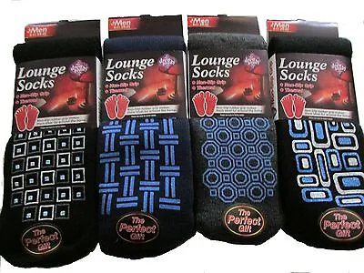 £3.49 • Buy 1 X Mens Lounge Socks - Thick Non Slip Rubber Grip Thermal Fleece Bed Slipper  
