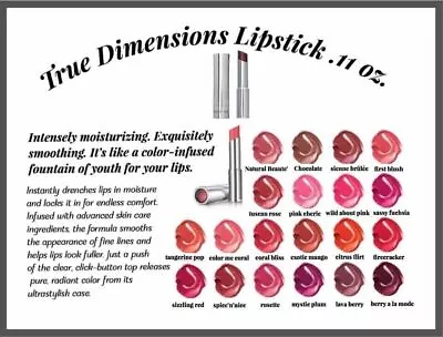 Assorted Choice Of Mary Kay True Dimensions Creme  Sheer Lipstick NIB • $13.99