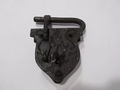 Antique Medieval Times Wrought Iron Ornate Door Lock With Key - Padlock • $300