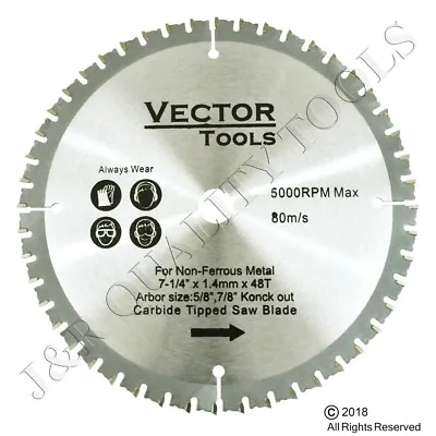 7-1/4  48 Tooth Carbide Saw Blade For Non-Ferrous Metal Professional Blade • $11.95