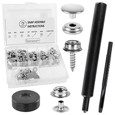 CreekCove Marine Premium DIY Stainless Steel Snap Fastener Repair Kit 138 Pie... • $32.47