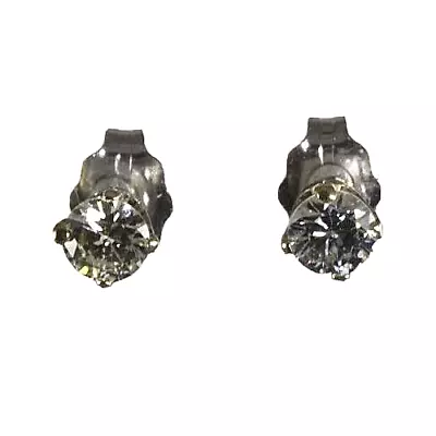 14K Gold .32 Carat NATURAL Earth Mined  DIAMOND  Stud  Earrings I Si2 Setting • $365