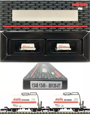 Marklin Z Scale M/M  1348 & 1349 SET  2  COLLECTOR 2-AXLE TANK CARS  SET Box C9 • $49.95