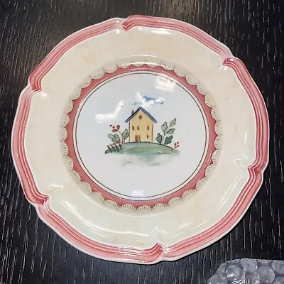 Villeroy & Boch Jardin D'alsace Village Bread Butter Plate 6 5/8  House Red Trim • $29