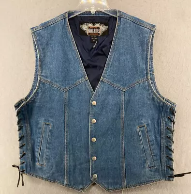 Hawg Hides Vest Mens 3XL Denim Motorcycle Biker • $29.99