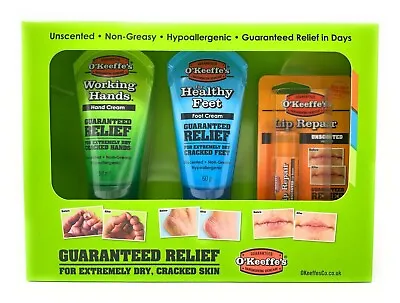 O'Keeffe's Skincare Multi Pack  Working Hands 58mI Healthy Feet 60g And Lip Rep • £7.99