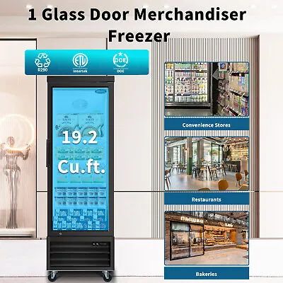 Commercial Reach-In Display Freezer 19.2 Cu.ft One Glass Door W Heating Frame • $1798