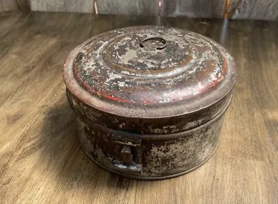 Antique Tole Ware Hinged Tin Spice Box W/ 4 Original Spice Cans • $34.95