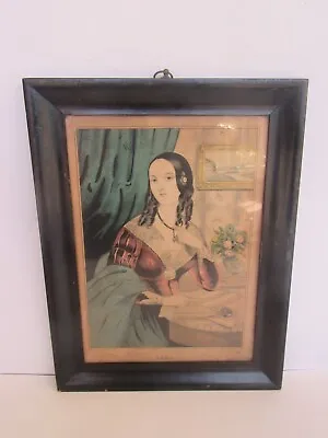 Antique N. Currier Mid-19th Century  Julia  Colored Lithograph Print • $64.95