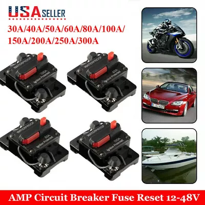 30-300A AMP Circuit Breaker Fuse Reset 12V-48V DC Car Boat Auto Waterproof US • $10.36