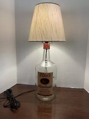 Tito's Vodka Large 1.75L Bottle TABLE LAMP Light With  Lamp Shade LED Bulb • $50