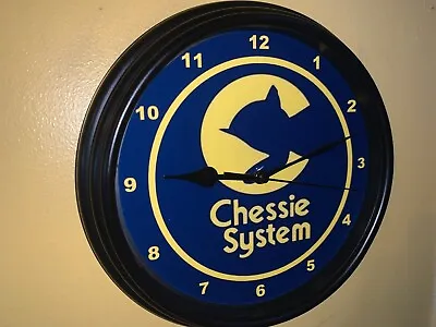 Chessie System Cat C&O Railway Railroad Train Station Man Cave Bar Clock Sign • $64.95