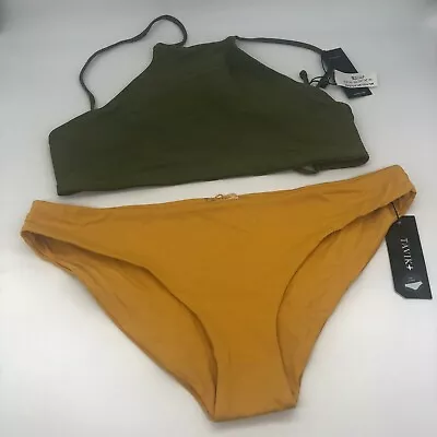 New Tavik Green & Yellow Bikini - Size L • $35