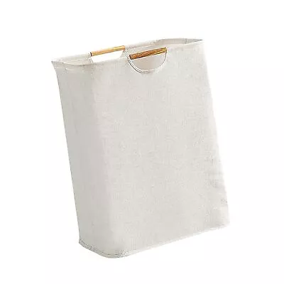 Laundry Basket Collapsible Laundry Hamper With Wooden Handle Small PLM • $23.79