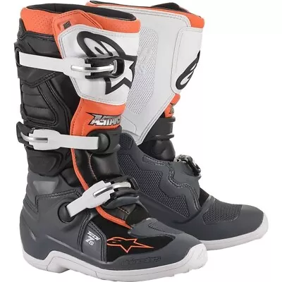 NEW Alpinestars Tech 7s Black/Grey/Orange Kids Dirt Bike Boots • $249