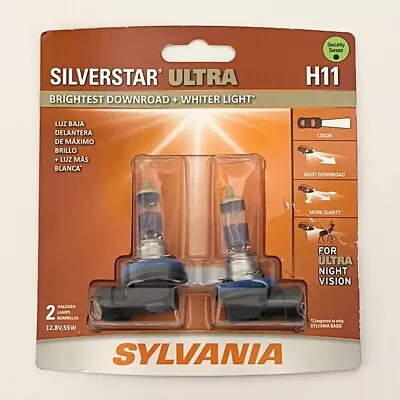 Sylvania H11 SilverStar ULTRA High Performance Headlight Pair Set 2 Bulbs • $30.99