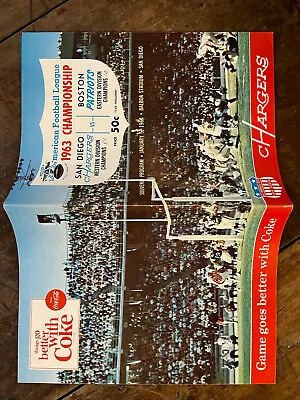 1963 AFL Championship San Diego Vs  Boston Football Program+ Ticket/NRMT/MINT!!! • $887