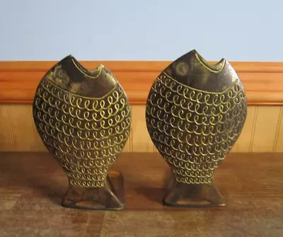 Vintage Brass Fish Bookends Made In Balshera Israel • $19.99