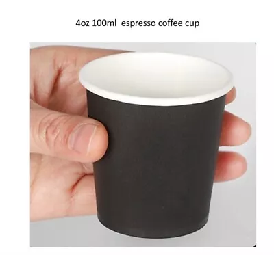 250pcs Espresso Coffee Cup Single Wall Black 4oz 100ml   (50x5packs) • $29.99