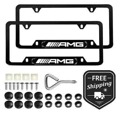 2pcs Aluminum Alloy License Plate Frame Holder For Mercedes Benz AMG With Screws • $17.39