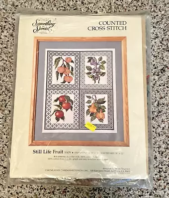 Counted Cross Stitch Kit:  Still Life Fruit Peaches Pears Apples Plums Vintage • $6