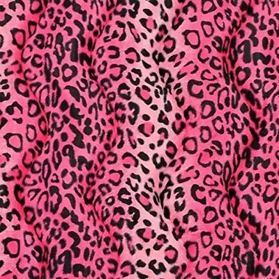 Pink/black Upholstery Faux Fur Leopard Velboa Fabric 58  Short Pile Wide Fabric  • $10.01