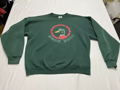 Vintage Duck Head Crew Sweatshirt Large Made In USA Green Duck Tail Classic • $24.99