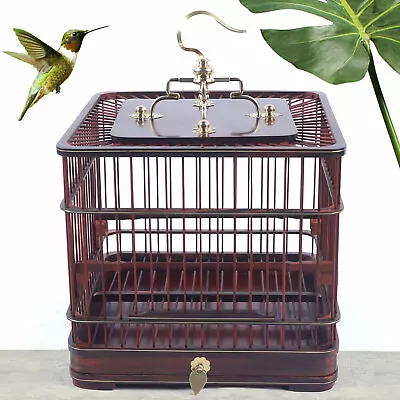 Vintage Retro Bird Cage Wooden Aviary House Birdcage Parrot Macaw With Stand New • $38.95